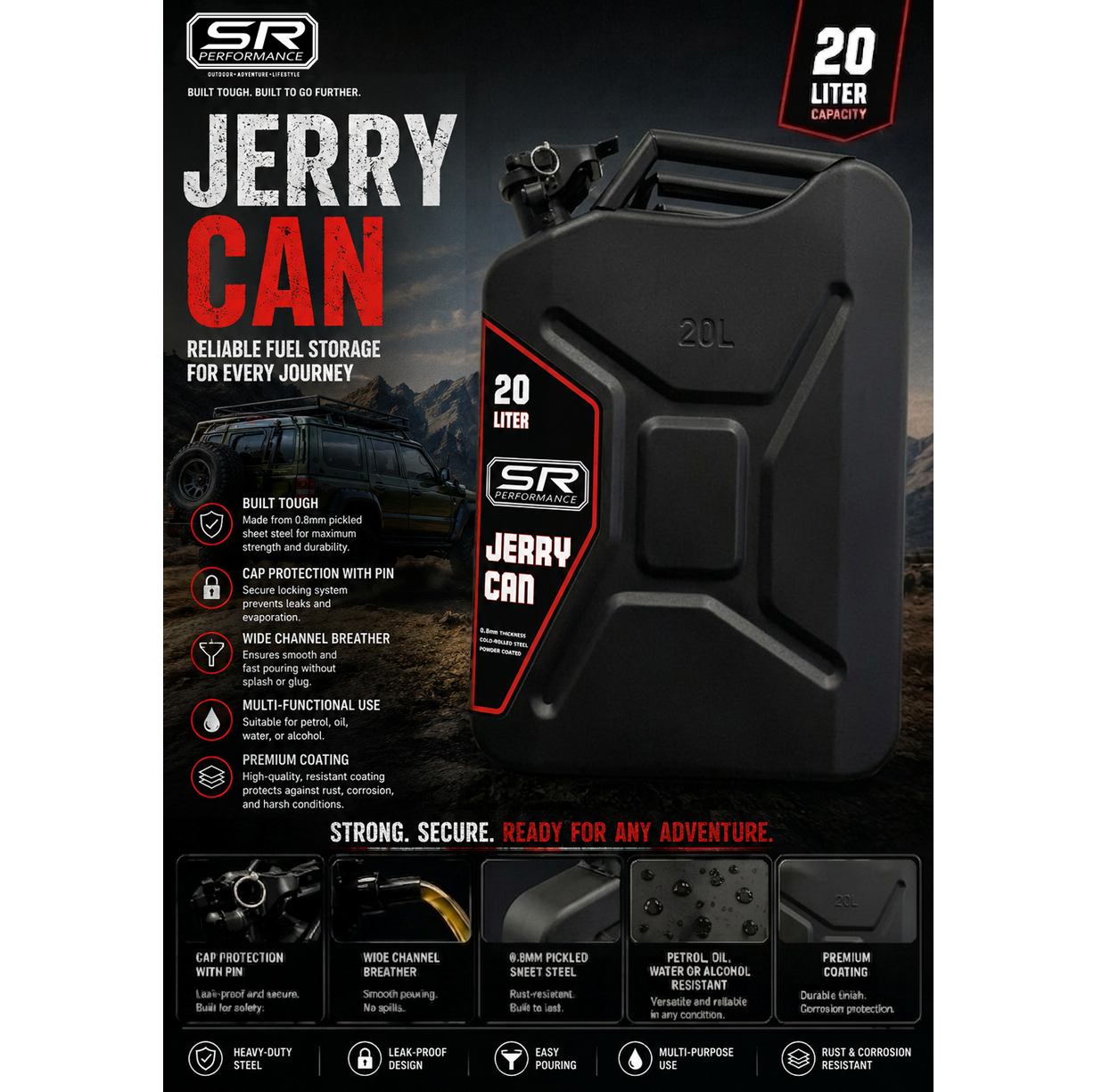 FUEL TANK STEEL MATTE BLACK